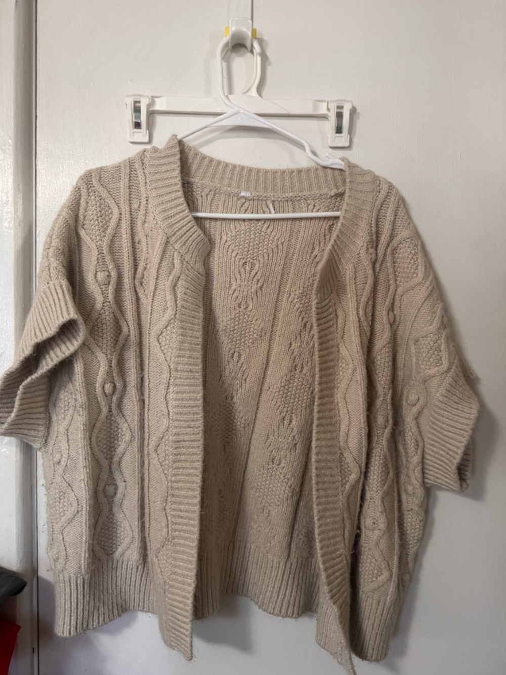 Cozy Cable Knit Open-Front Sweater Cardigan - Cream